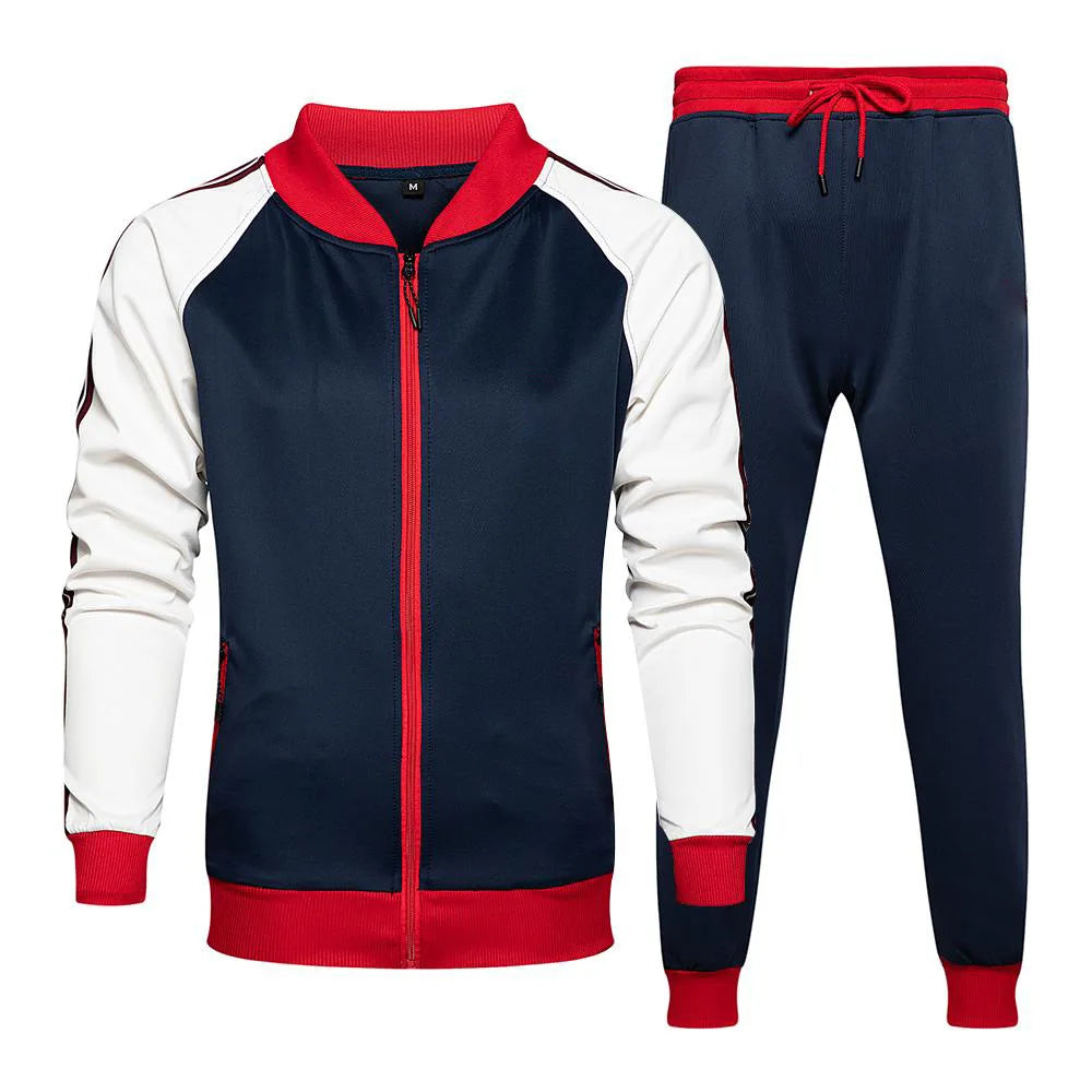 Custom Men's Tracksuits Two Piece Set Tracksuit Football Sportswear Polyester image 0