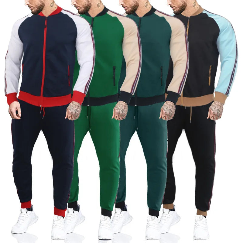 Custom Men's Tracksuits Two Piece Set Tracksuit Football Sportswear Polyester image 1